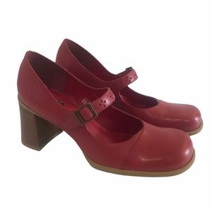 Tommy Hilfiger Red Vtg 90's Mary Jane Heel Shoes 8